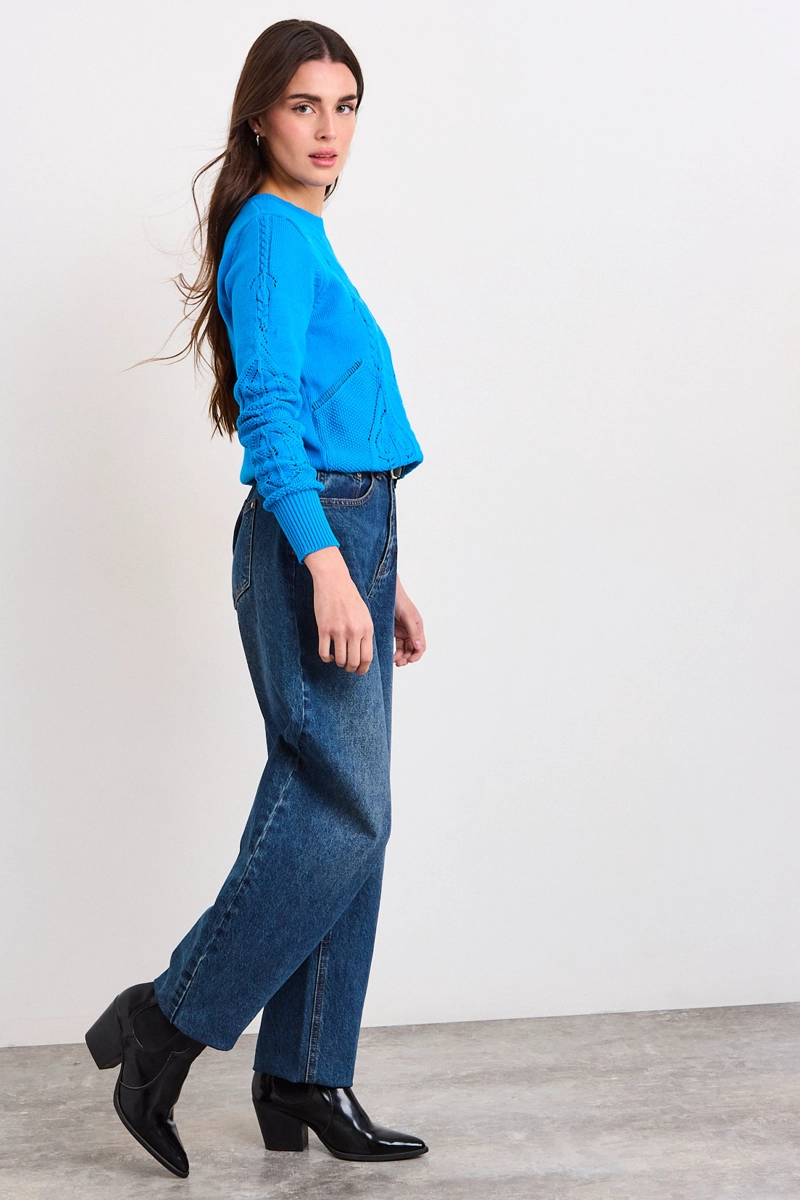 SWEATER LISO AZUL MUJER IO - 5