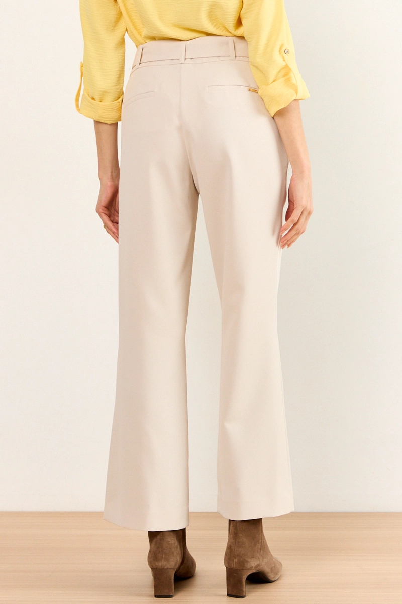 PANTALON WIDE CON CINTURON BEIGE MUJER MA GRIFFE - 4