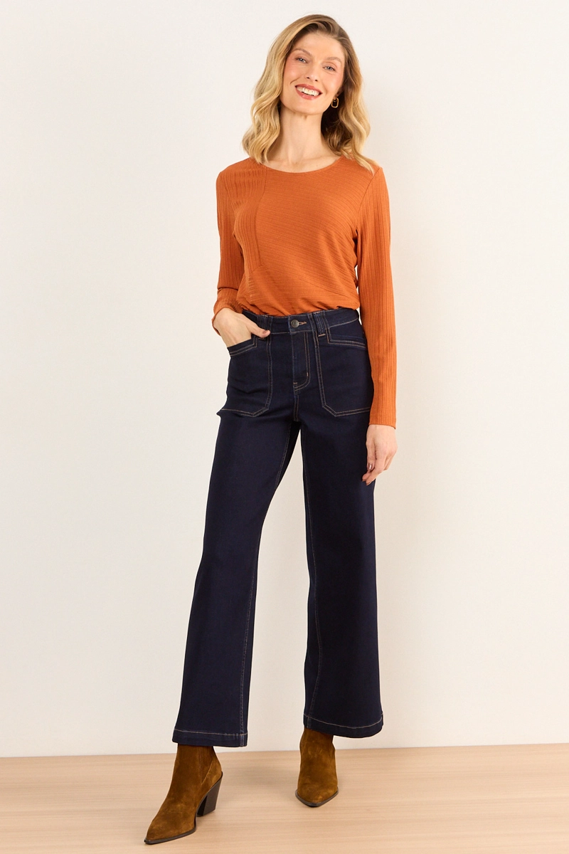 JEANS WIDE AZUL MUJER MA GRIFFE - 1