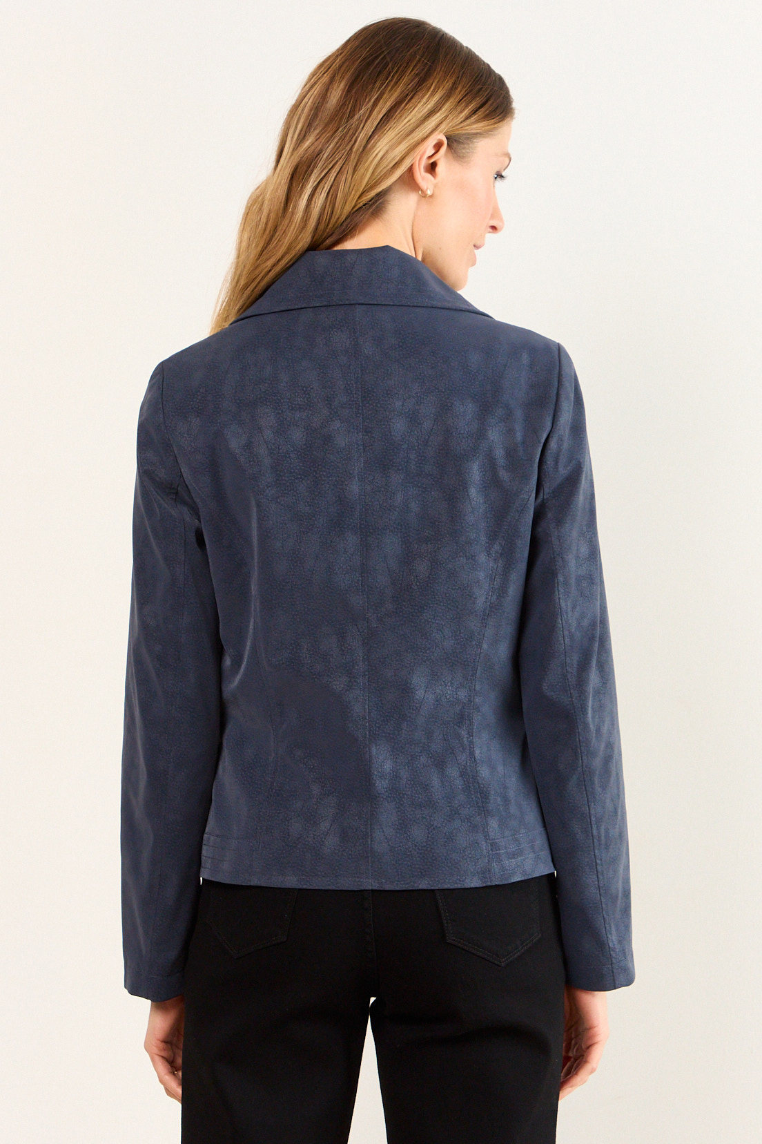 CHAQUETA DE PU CRAQUELADA AZUL MUJER MA GRIFFE - 3
