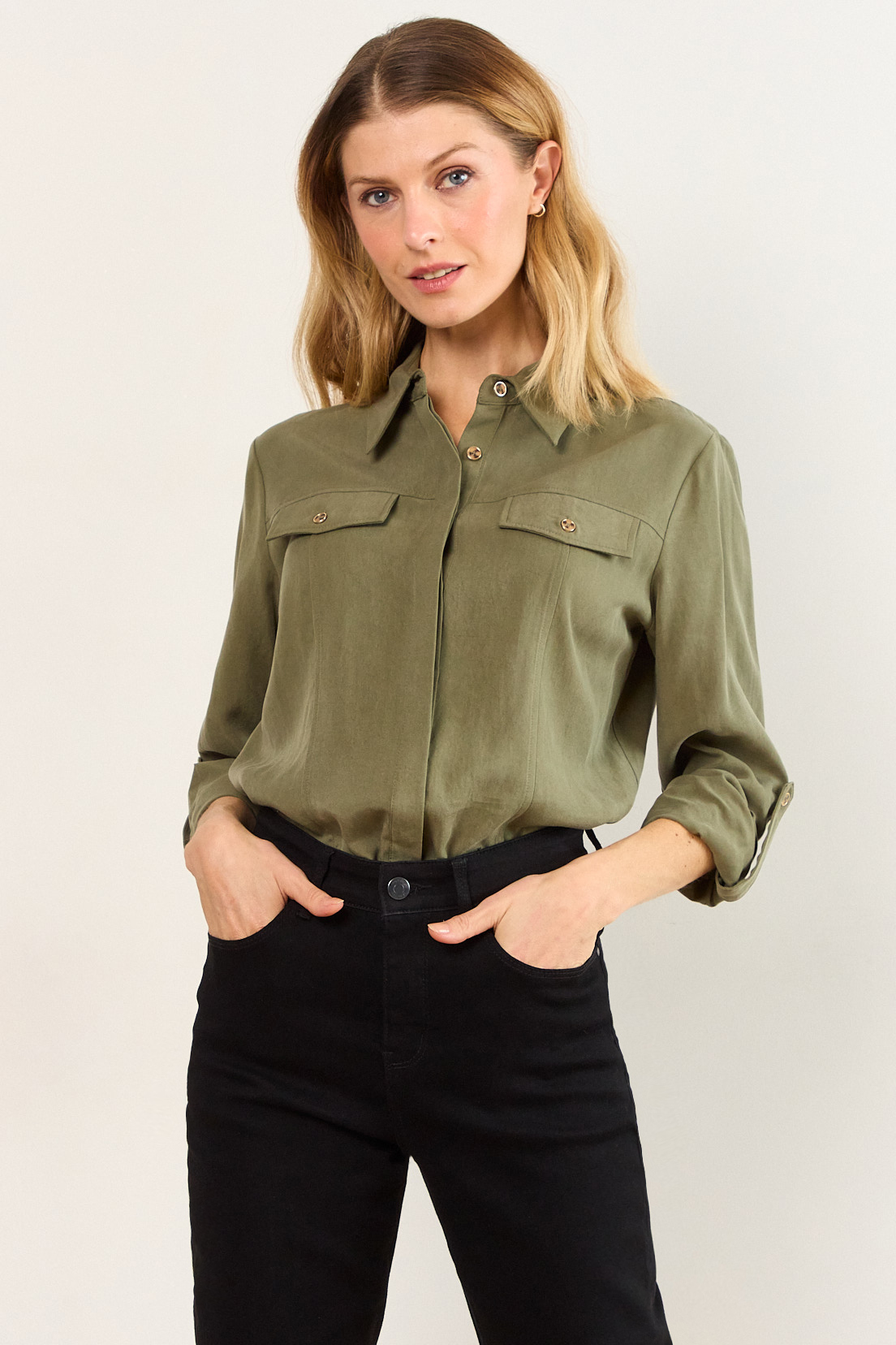 BLUSA LYOCELL AVELLANA MUJER MA GRIFFE - 1