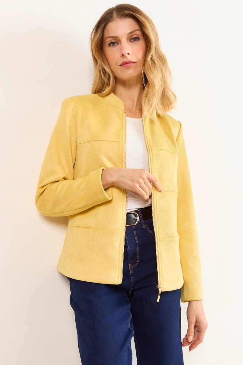 CHAQUETA ANTELINA AMARILLO MUJER MA GRIFFE - 1
