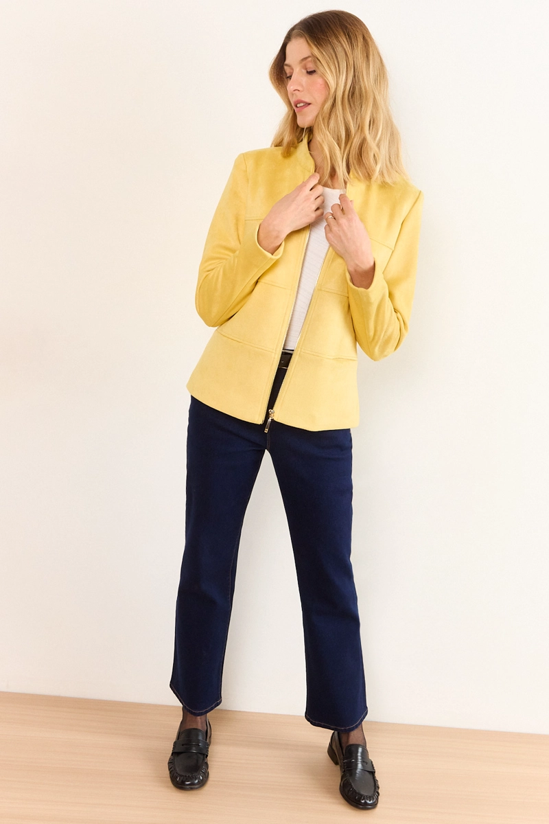CHAQUETA ANTELINA AMARILLO MUJER MA GRIFFE - 4