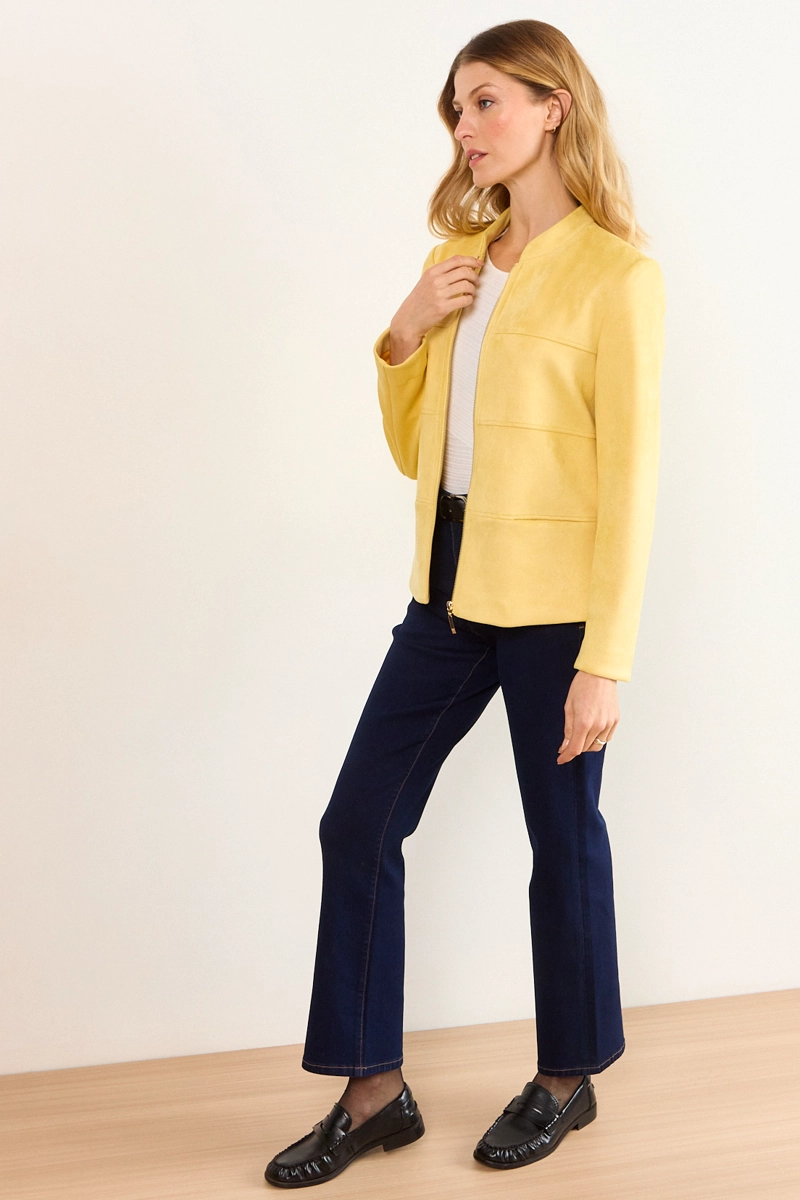 CHAQUETA ANTELINA AMARILLO MUJER MA GRIFFE - 5