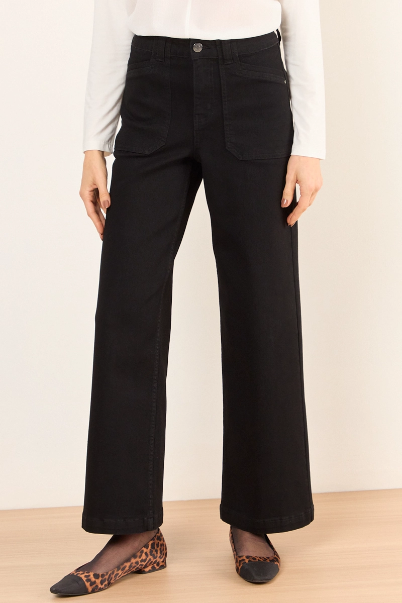 JEANS WIDE NEGRO MUJER MA GRIFFE - 2