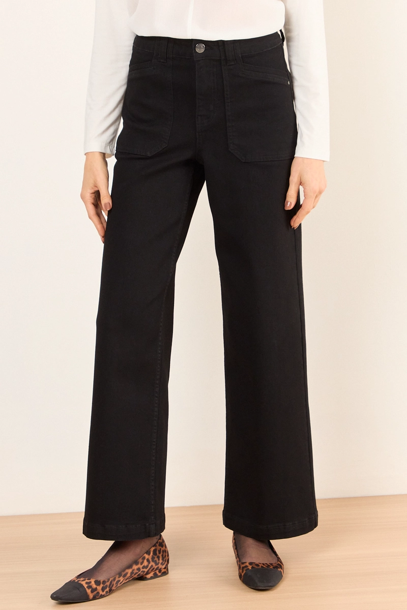 JEANS WIDE NEGRO MUJER MA GRIFFE - 2