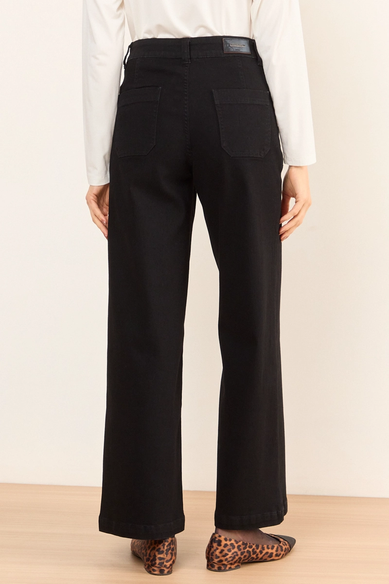 JEANS WIDE NEGRO MUJER MA GRIFFE - 4