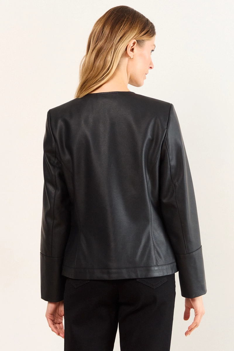 CHAQUETA PU NEGRO MUJER MA GRIFFE - 3