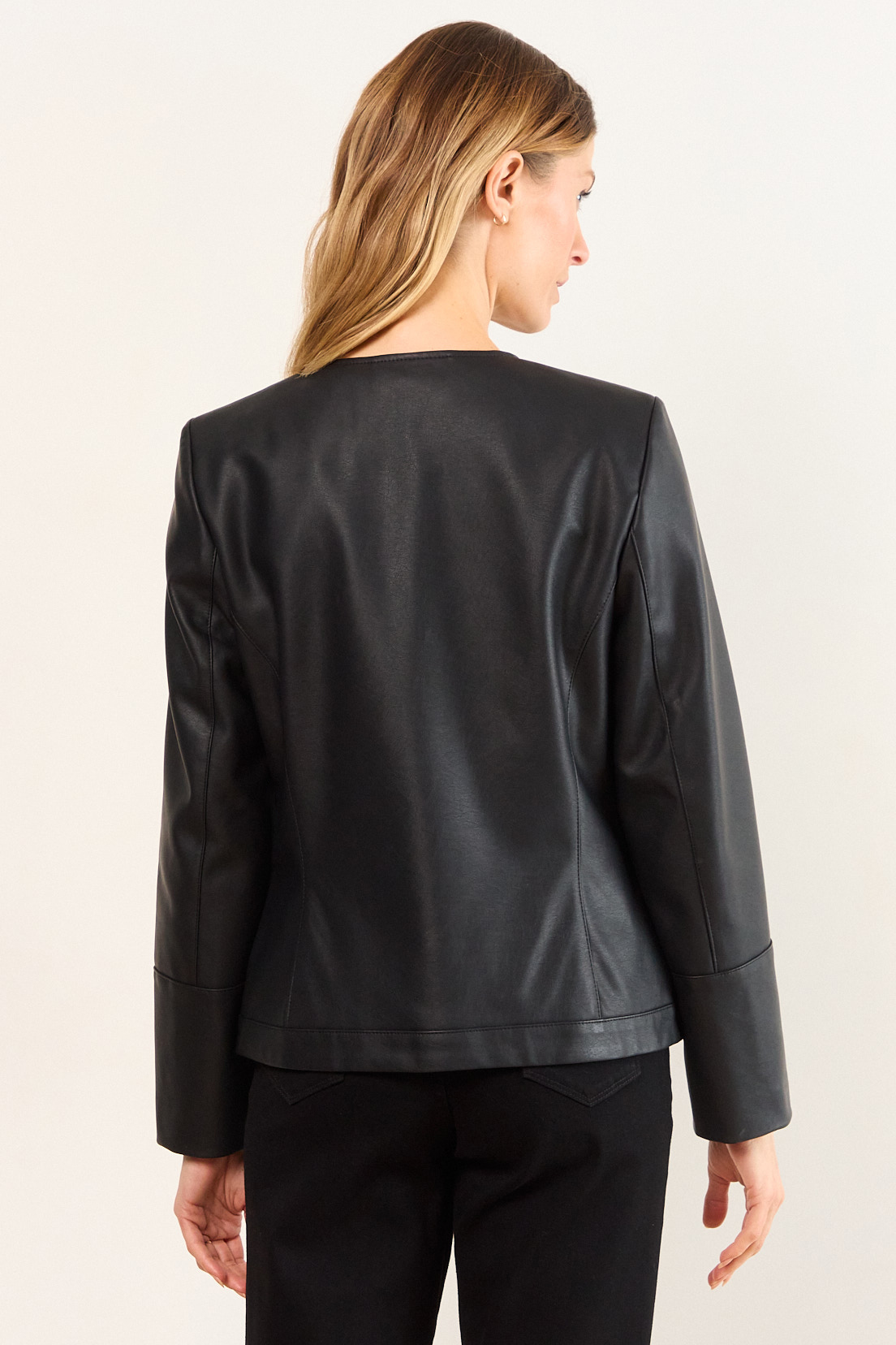 CHAQUETA PU NEGRO MUJER MA GRIFFE - 3