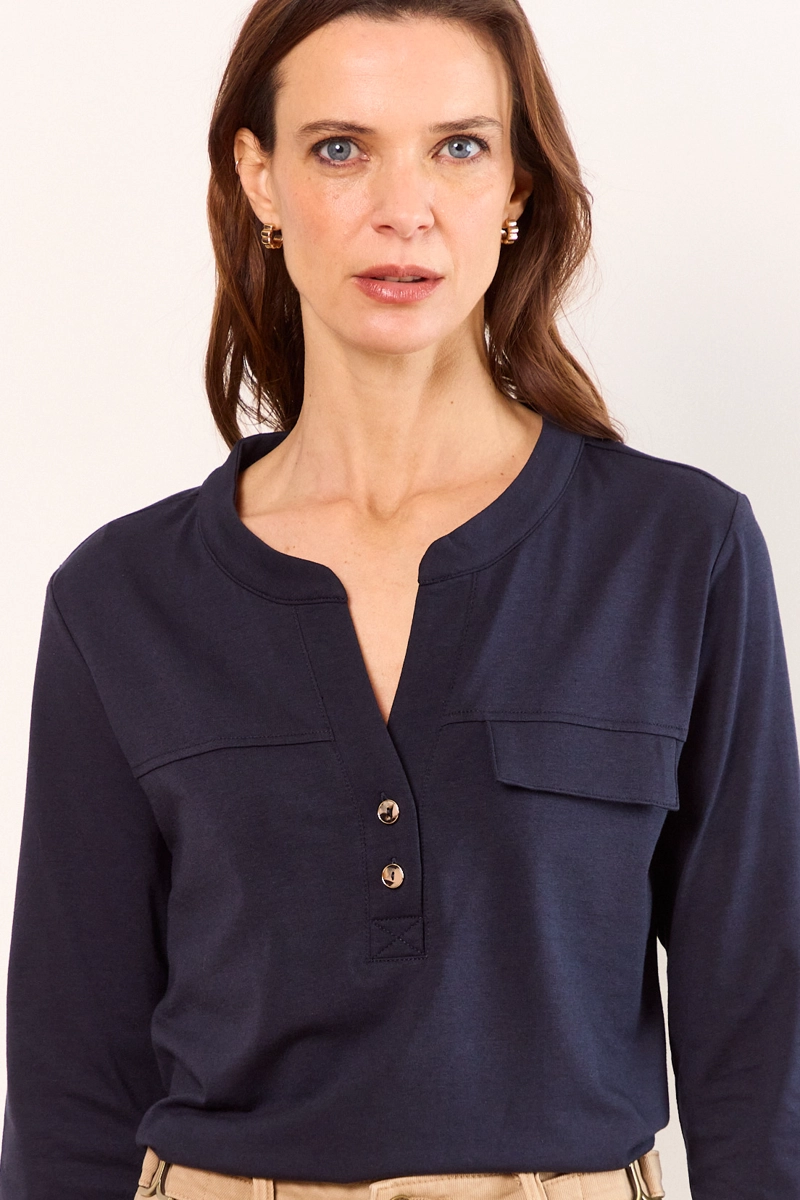 POLERA TAPETAS AZUL MUJER MA GRIFFE - 2