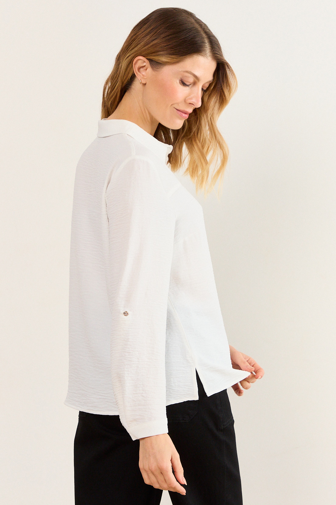 BLUSA CAMISERA CRUDO MUJER MA GRIFFE - 3