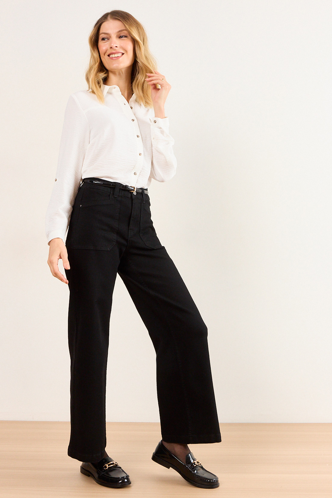 BLUSA CAMISERA CRUDO MUJER MA GRIFFE - 5
