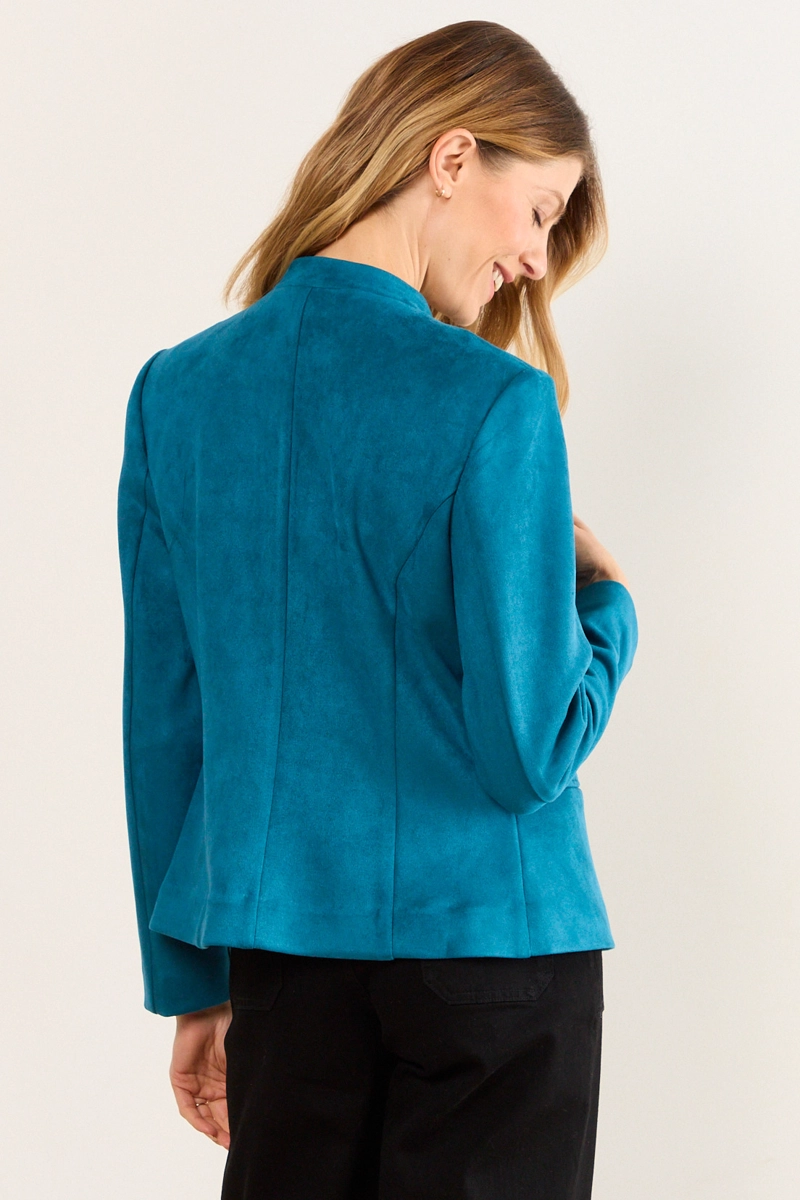 CHAQUETA ANTELINA PETROLEO MUJER MA GRIFFE - 3
