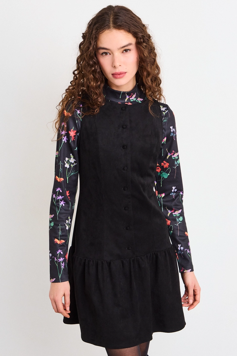VESTIDO LISO NEGRO MUJER IO - 1