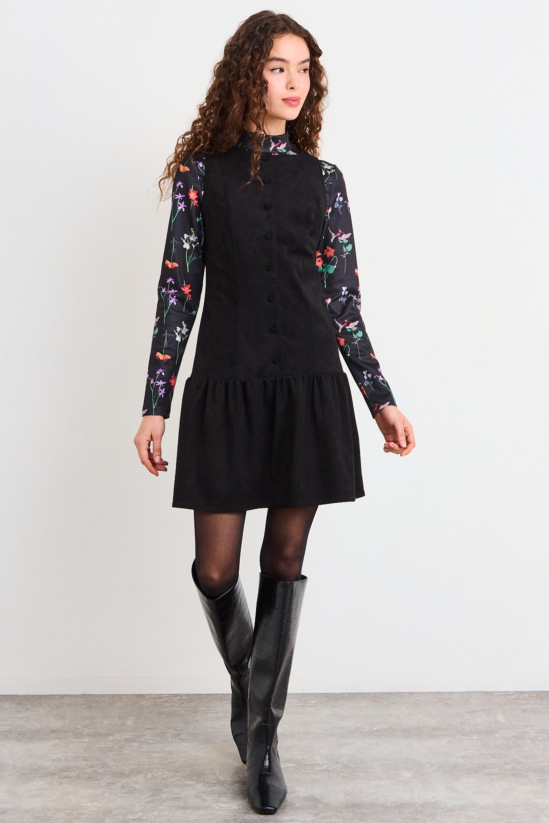 VESTIDO LISO NEGRO MUJER IO - 4