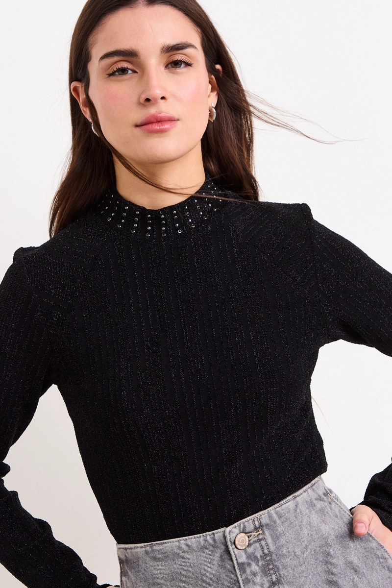 POLERA LISA NEGRO MUJER IO - 2