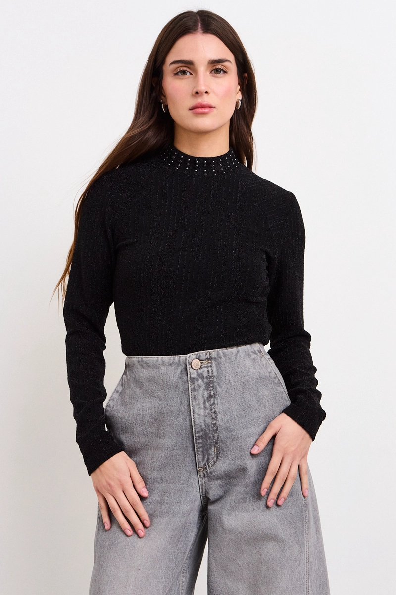 POLERA LISA NEGRO MUJER IO - 3