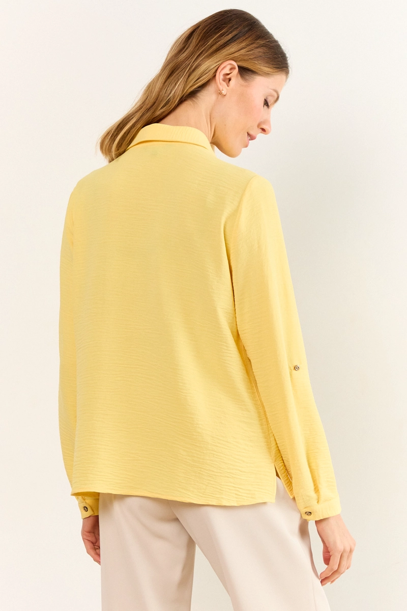 BLUSA CAMISERA AMARILLO MUJER MA GRIFFE - 3