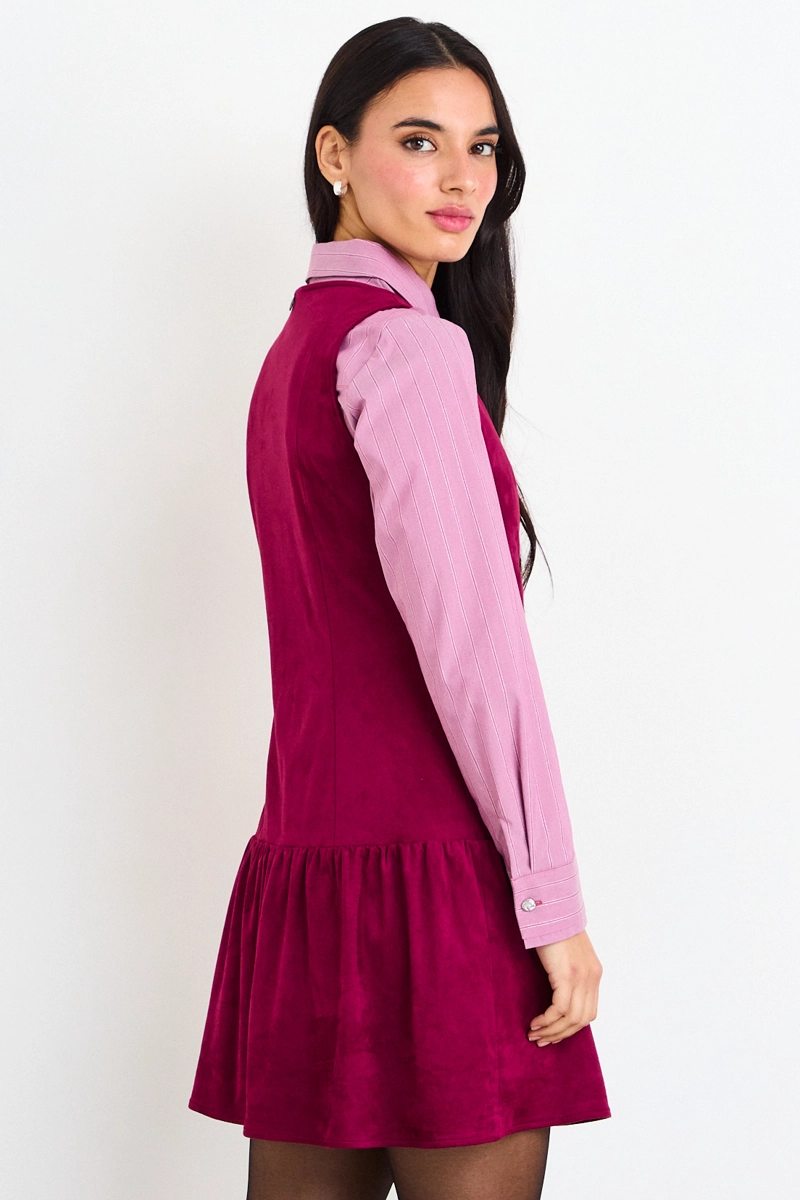 VESTIDO LISO BURDEOS MUJER IO - 3