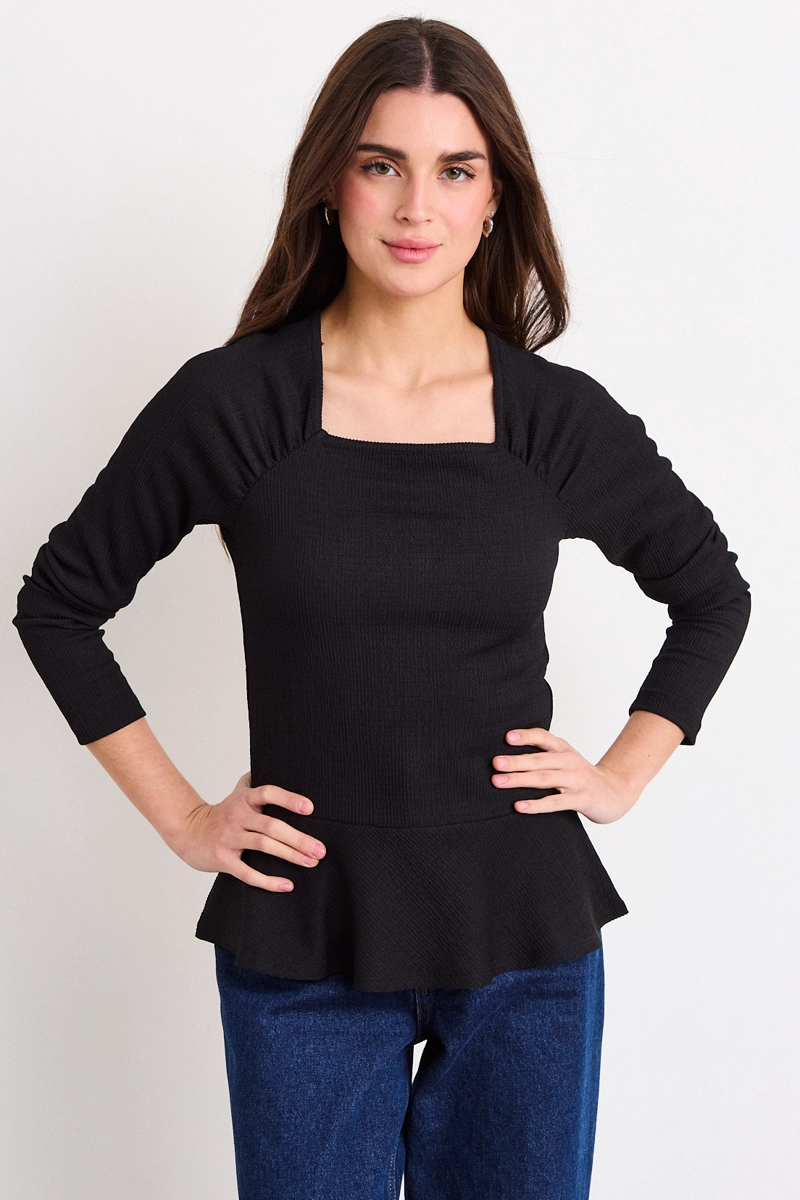 POLERA LISA NEGRO MUJER IO - 1
