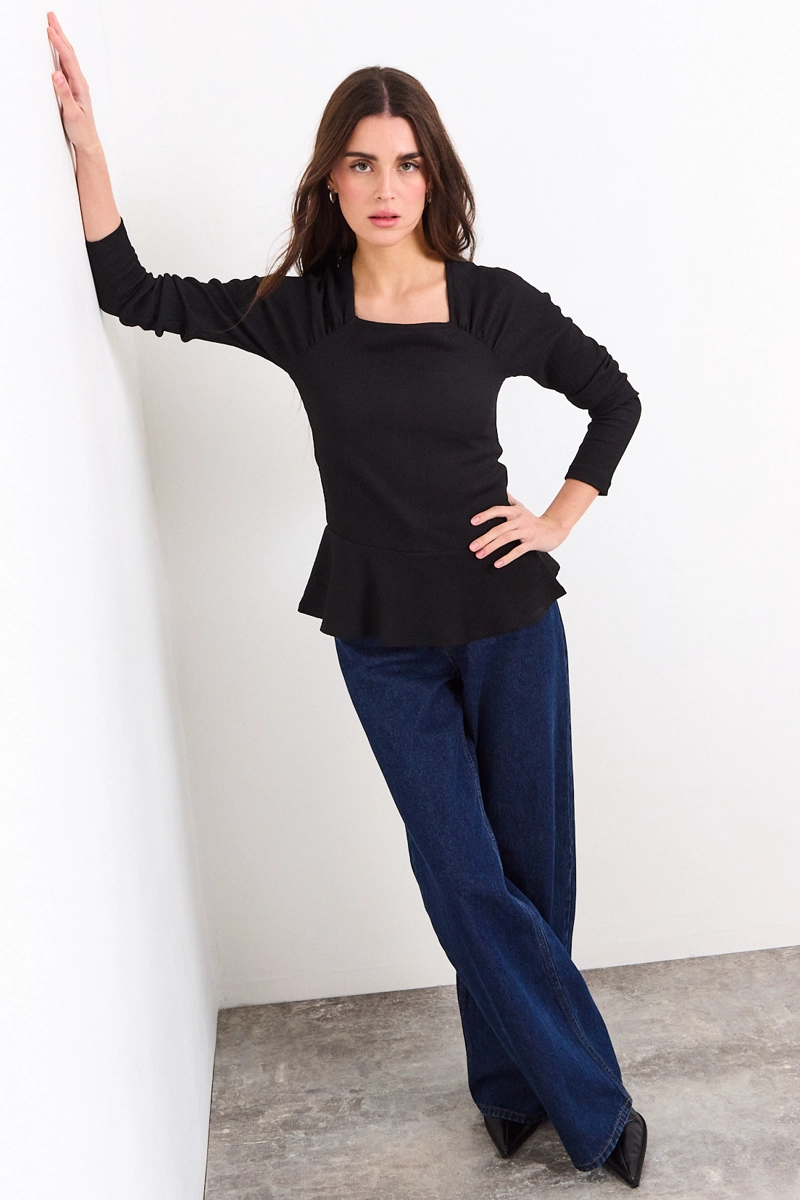 POLERA LISA NEGRO MUJER IO - 5