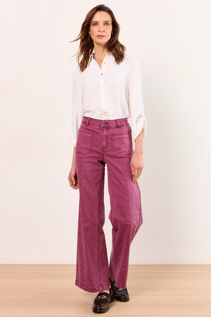 JEANS WIDE MORADO MUJER MA GRIFFE - 1