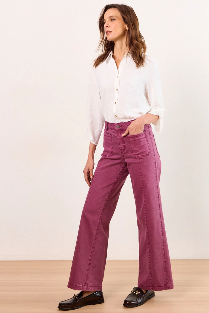 JEANS WIDE MORADO MUJER MA GRIFFE - 5