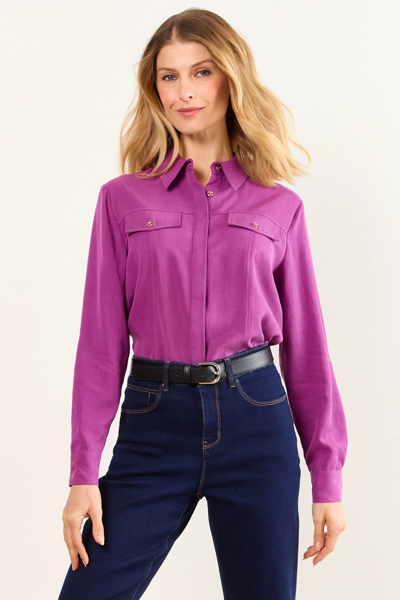 BLUSA LYOCELL MORADO MUJER MA GRIFFE - 1