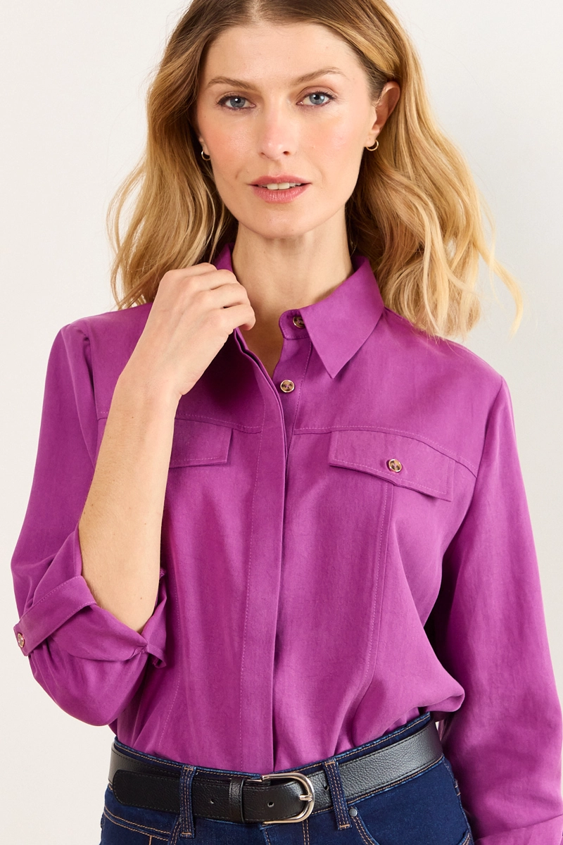BLUSA LYOCELL MORADO MUJER MA GRIFFE - 2