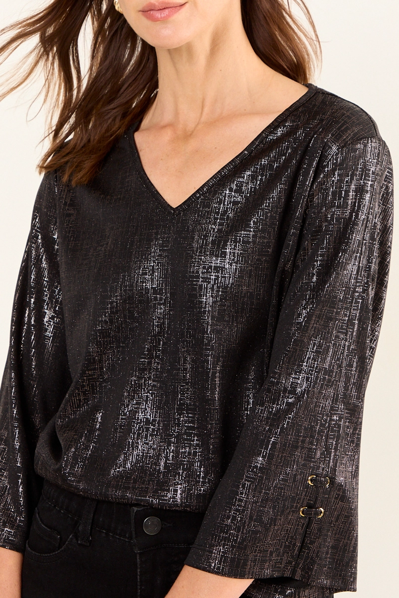 POLERA ESCOTE EN V NEGRO MUJER MA GRIFFE - 2