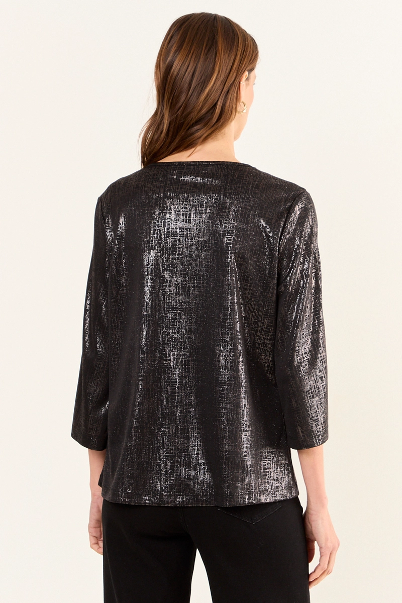 POLERA ESCOTE EN V NEGRO MUJER MA GRIFFE - 3