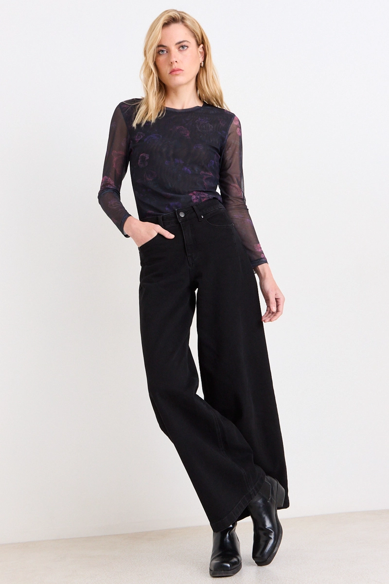 JEANS WIDE NEGRO MUJER ASH - 1