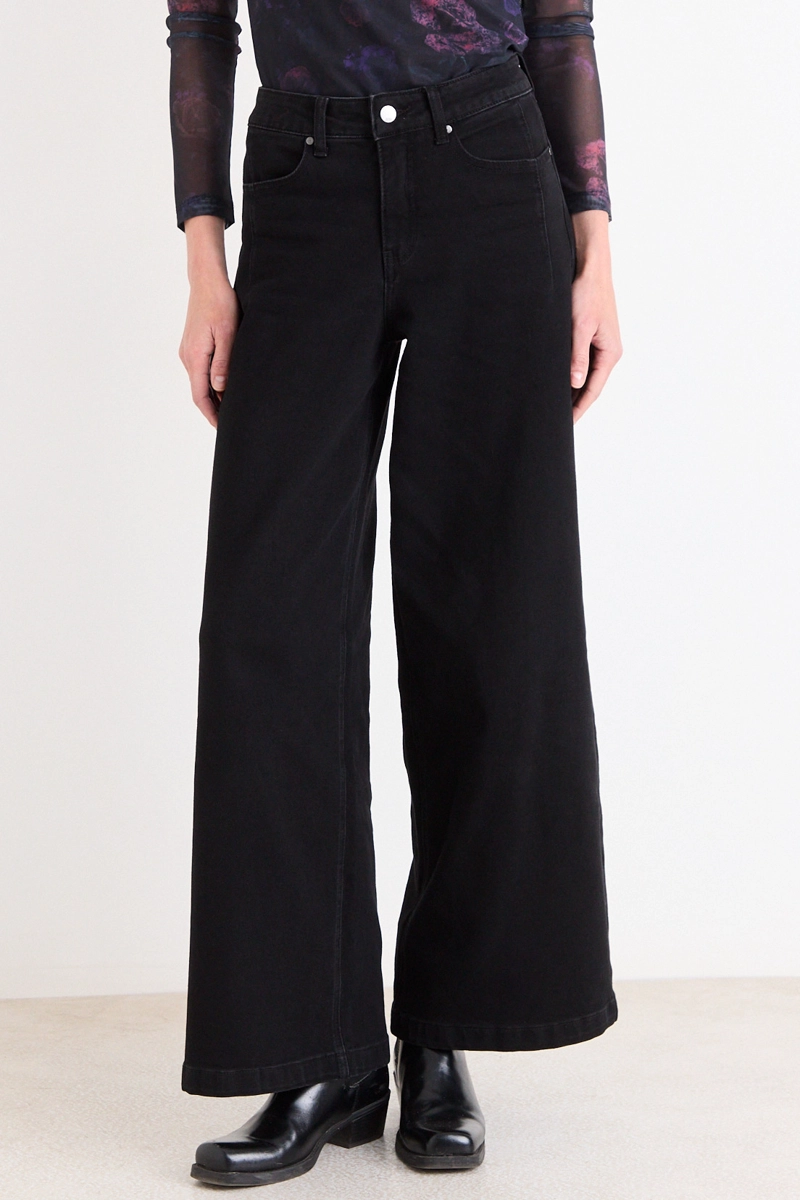 JEANS WIDE NEGRO MUJER ASH - 2