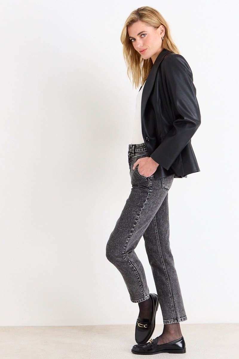 JEANS STRAIGHT NEGRO MUJER ASH - 5