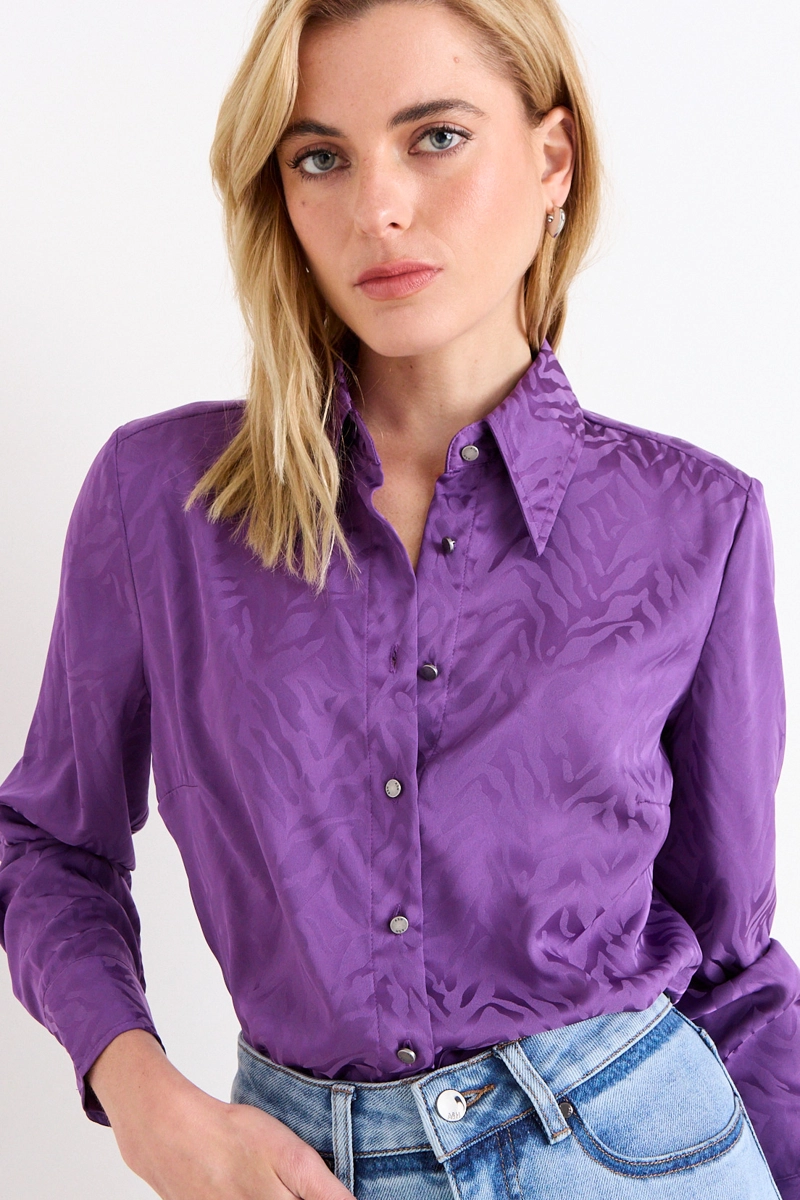 BLUSA CAMISERA MORADO MUJER ASH - 1