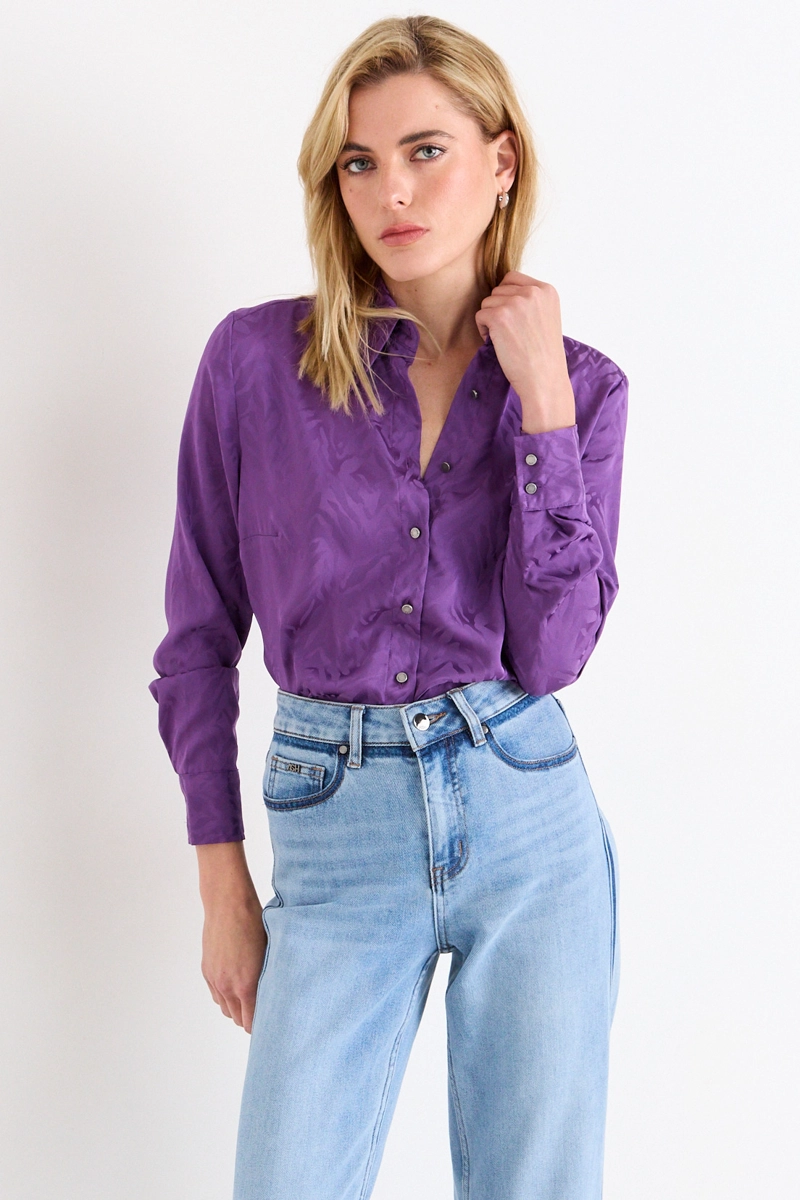BLUSA CAMISERA MORADO MUJER ASH - 2