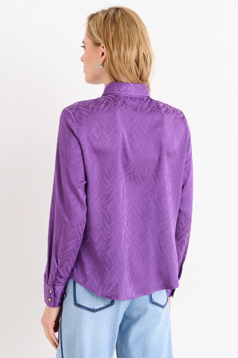 BLUSA CAMISERA MORADO MUJER ASH - 3
