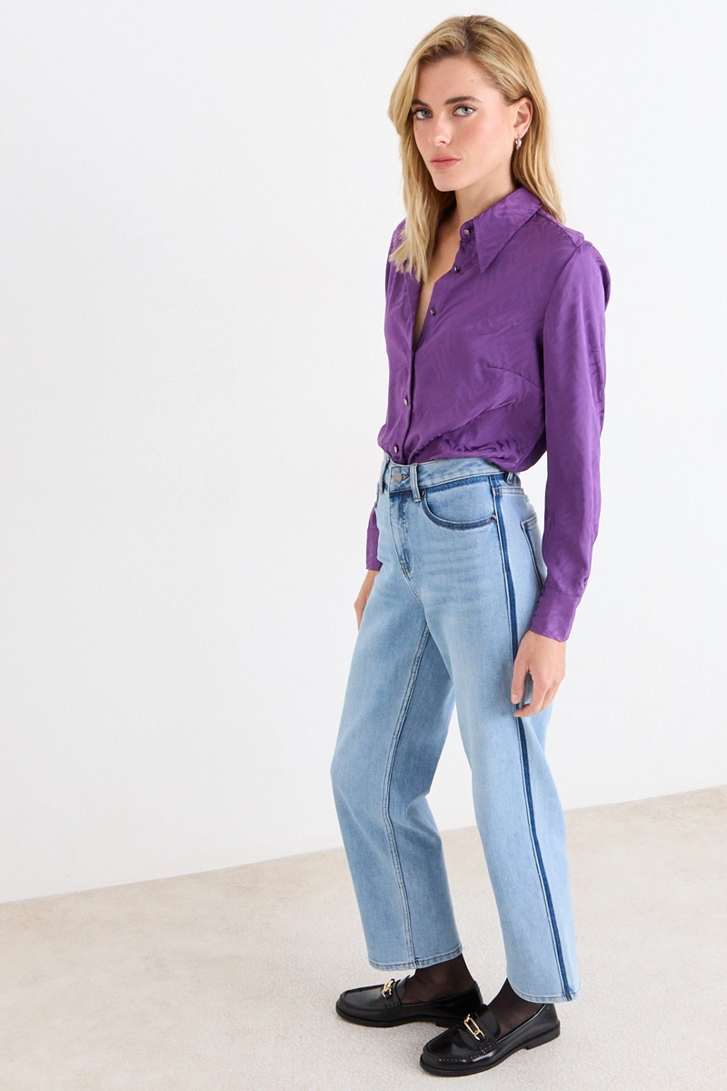 BLUSA CAMISERA MORADO MUJER ASH - 4