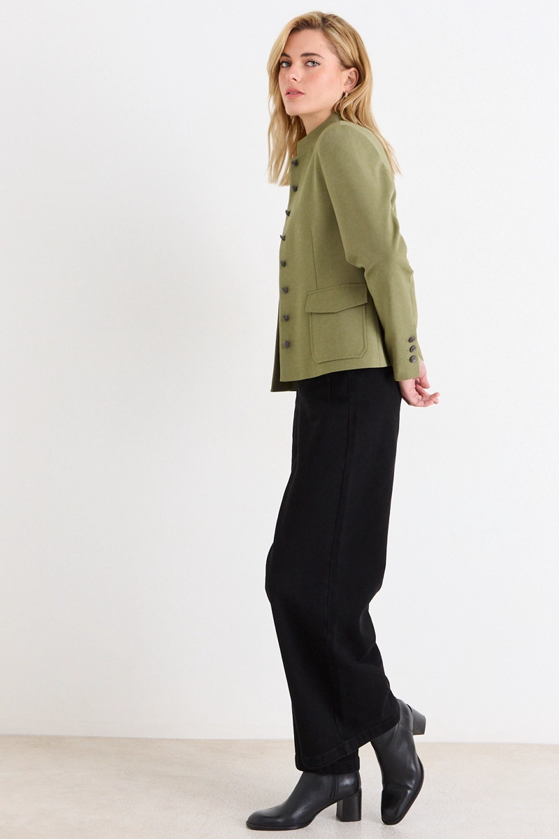 CHAQUETA LISA VERDE OLIVA MUJER ASH - 5