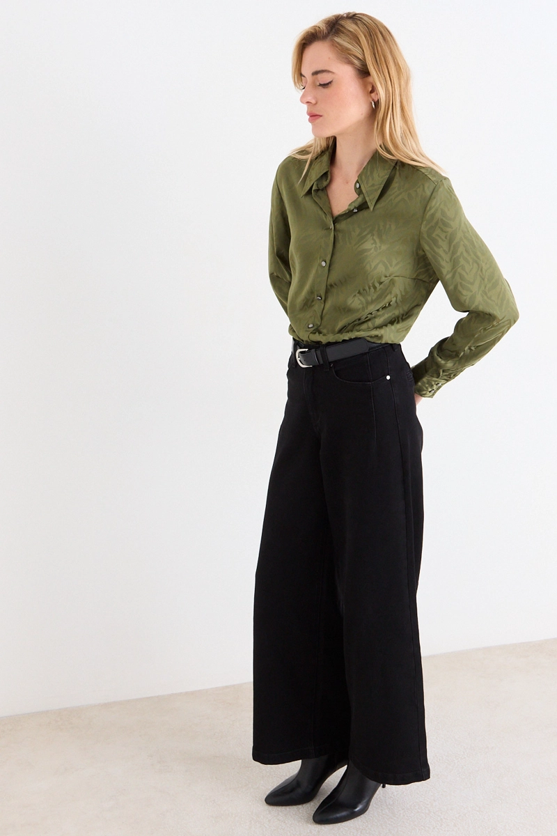 BLUSA CAMISERA VERDE OLIVA MUJER ASH - 4