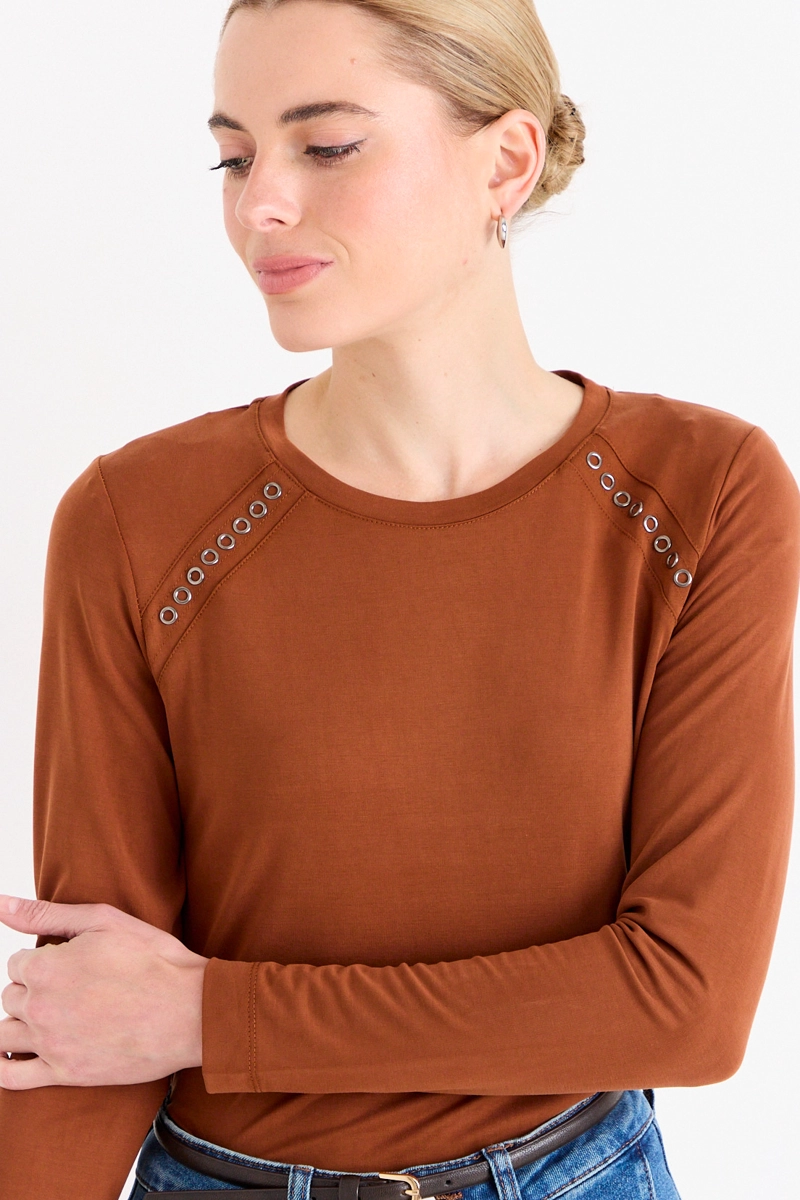 POLERA LISA CAFE  MUJER ASH - 2