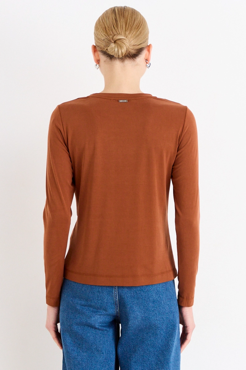 POLERA LISA CAFE  MUJER ASH - 3