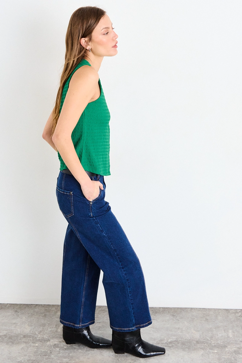 POLERA SIN MANGAS LISA VERDE MUJER IO - 5