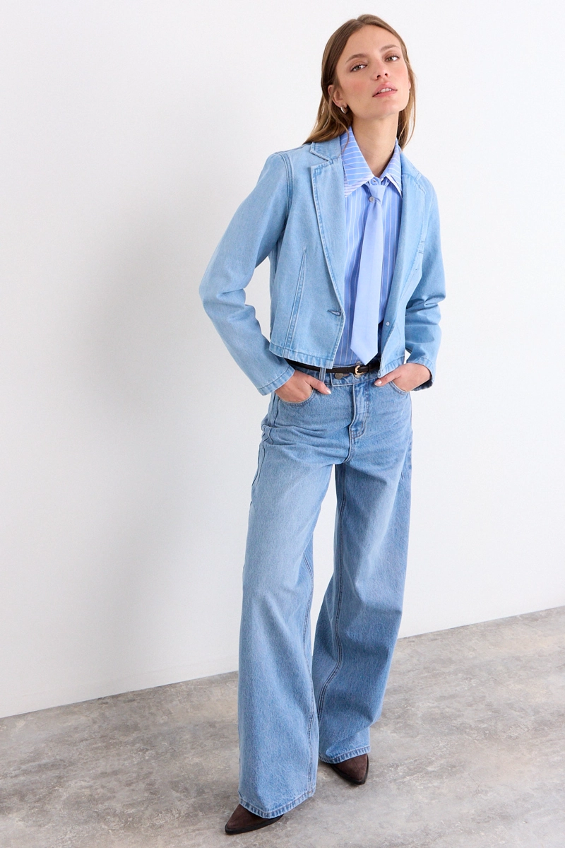 BLAZER MEZCLILLA CELESTE MUJER IO - 4