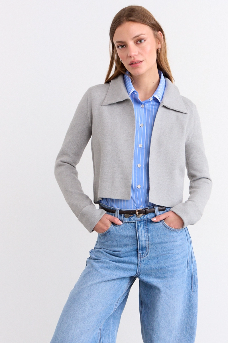 CHALECO LISO GRIS MUJER IO - 2