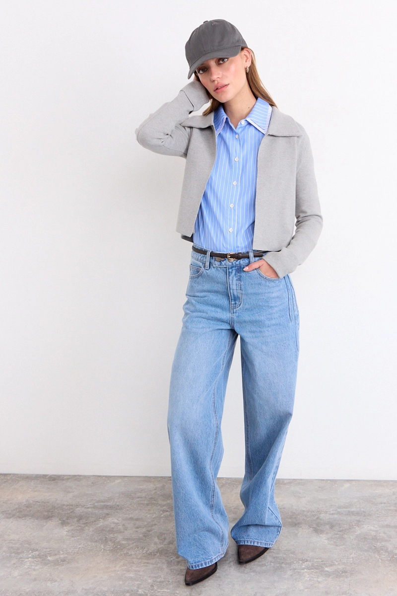 CHALECO LISO GRIS MUJER IO - 4