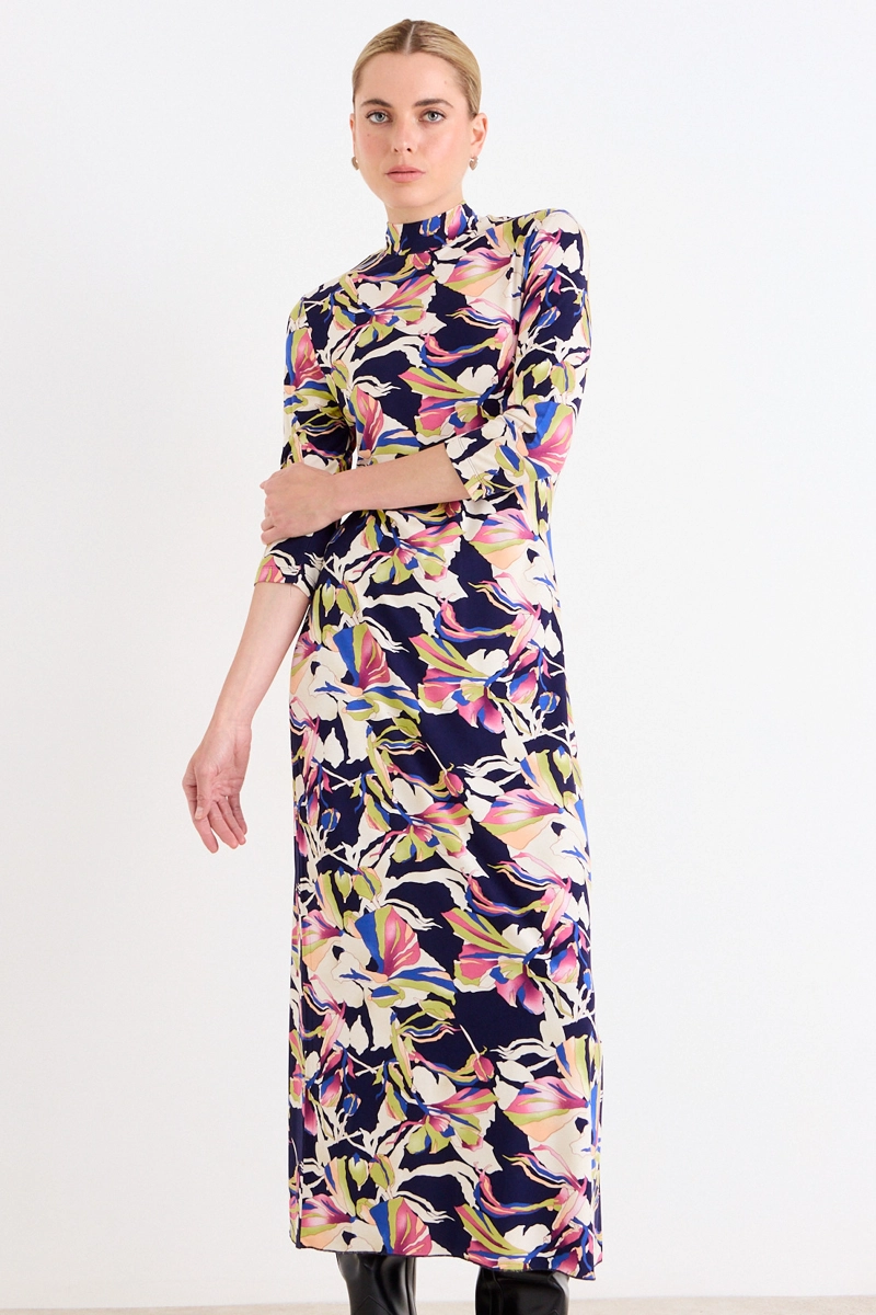 VESTIDO ESTAMPADO AZUL MUJER ASH - 1