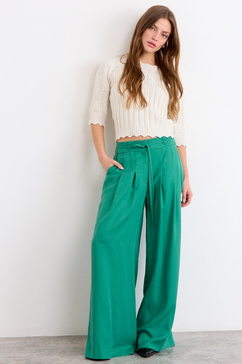 PANTALON LISO VERDE MUJER IO - 1