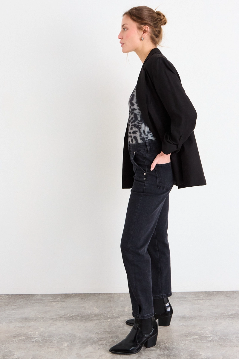 JEANS LISO NEGRO MUJER IO - 5
