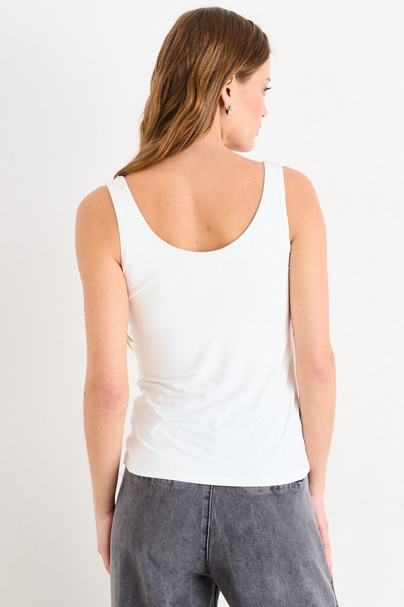 POLERA SIN MANGAS LISA CRUDO MUJER IO - 4